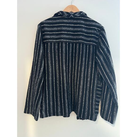 Gap Sweater Blanket Baja Jacket Bohemian Wool Black & White Size Small - Picture 8 of 8
